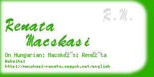 renata macskasi business card